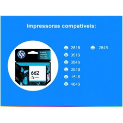 Cartucho de Tinta HP 662 Preto - Original