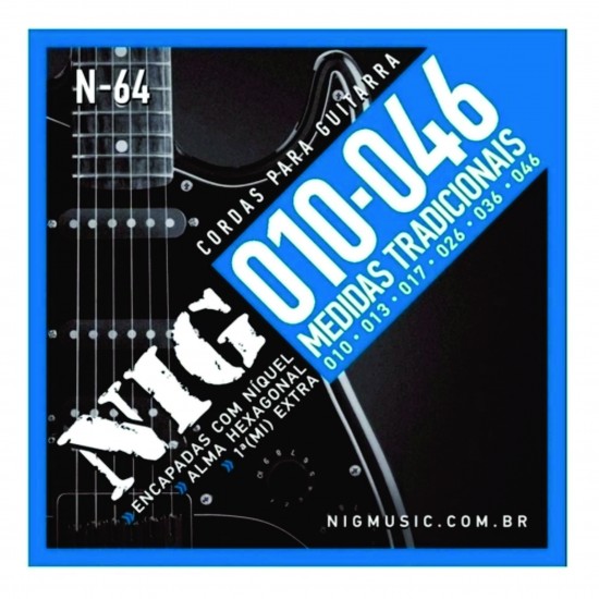  Encordoamento Guitarra Aço 010 046 Nig N64 
