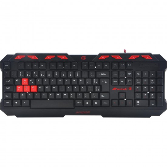 Teclado Gamer Spider GK706 Preto/Vermelho FORTREK