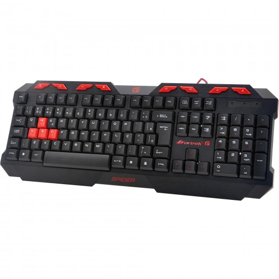 Teclado Gamer Spider GK706 Preto/Vermelho FORTREK