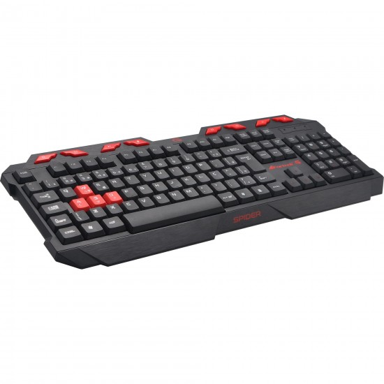 Teclado Gamer Spider GK706 Preto/Vermelho FORTREK