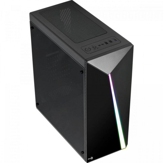 Gabinete Gamer Aerocool Shard Mid Tower, RGB, com FAN, Lateral em Acrílico