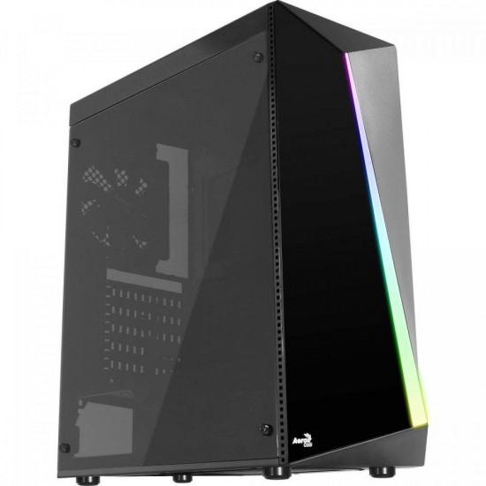 Gabinete Gamer Aerocool Shard Mid Tower, RGB, com FAN, Lateral em Acrílico