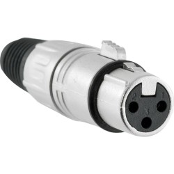 Conector XLR Fêmea 3 Pólos Niquelado HX009F HYX