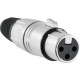 Conector XLR Fêmea 3 Pólos Niquelado HX009F HYX