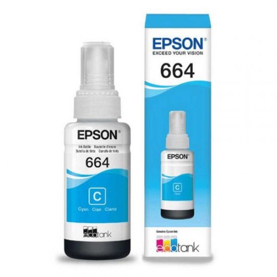 Garrafa de Tinta Original Epson EcoTank 664 Ciano